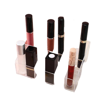 Acrylic Lipstick Organizer Set with 24-Slot Makeup Display Stand