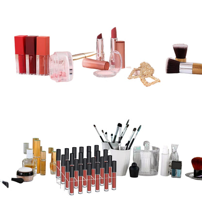 Acrylic Lipstick Organizer Set with 24-Slot Makeup Display Stand