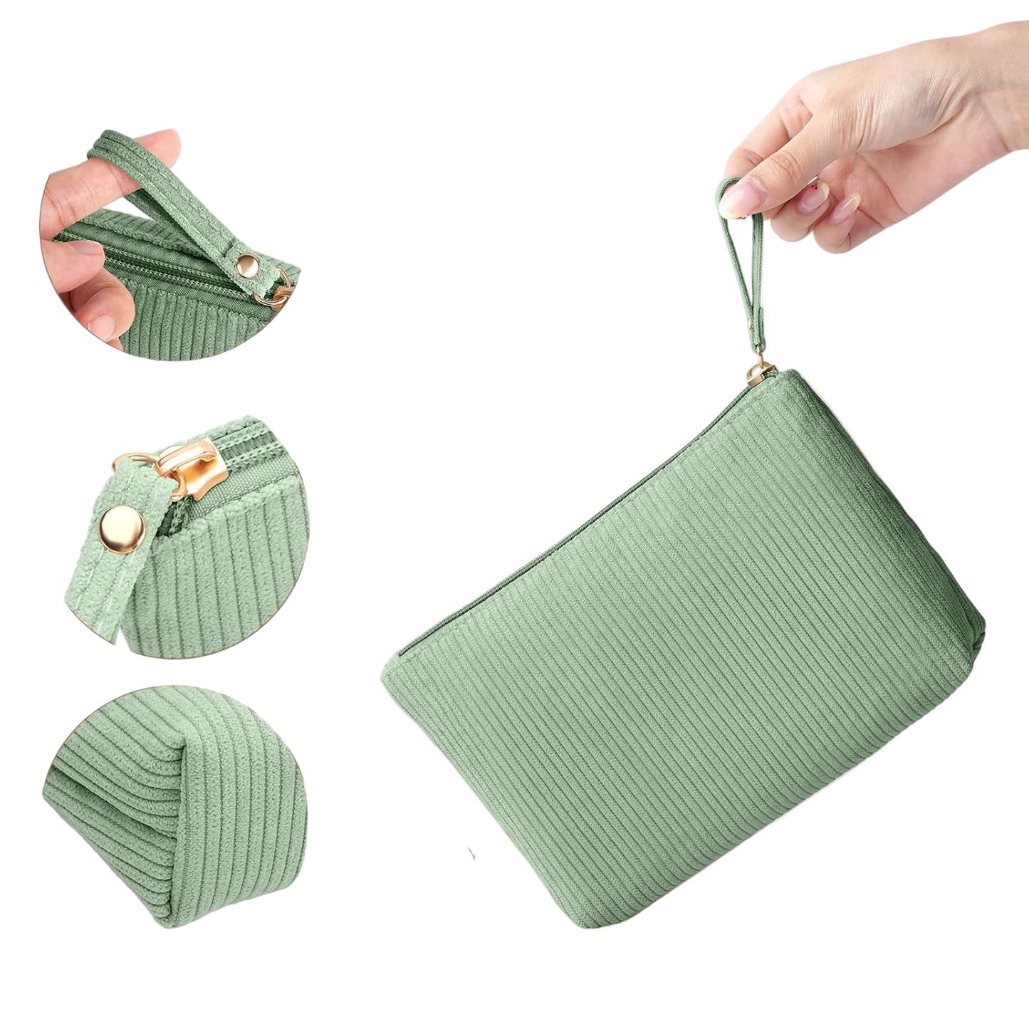 Small Makeup Bag, Corduroy Small Pouch for Purse, Cosmetic Organizer