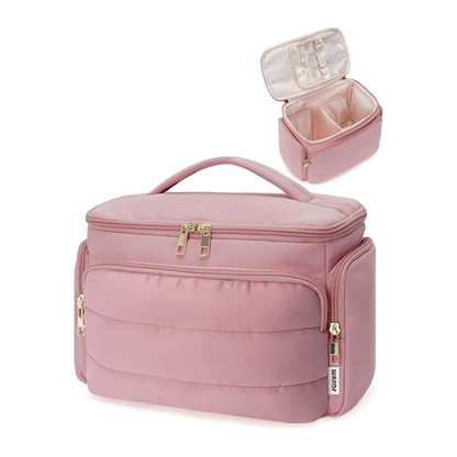 Wide Open Travel Toiletry Bag Large Makeup Organizer with Handle