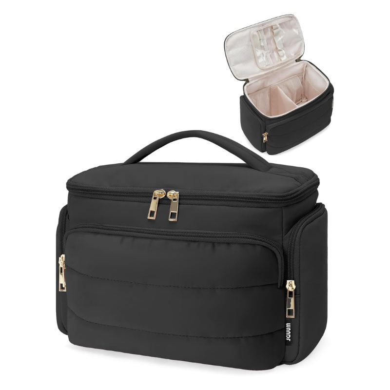 Wide Open Travel Toiletry Bag Large Makeup Organizer with Handle